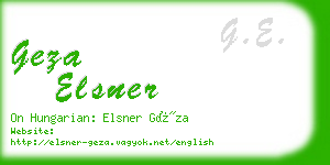 geza elsner business card